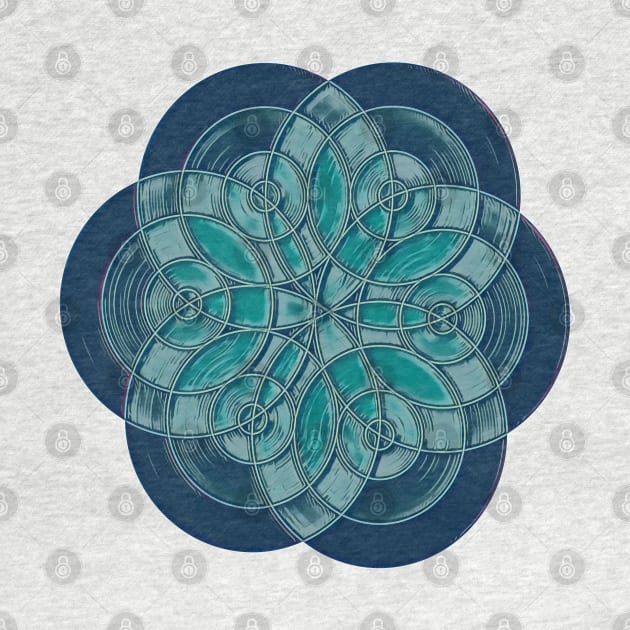 Flower Of Life Blue Green by Dual Rogue